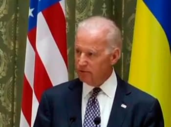 Press statement after a meeting of the US Vice President  Joseph Biden and the Prime Minister of Ukraine of Arseny Yatsenyuk.  Kyiv, on April 21, 2014