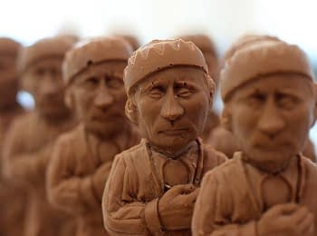 Figurines of Russian President Vladimir Putin from chocolate began selling in Lviv