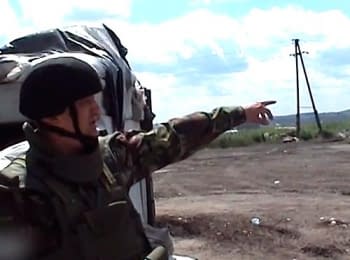 Terrorists fired at National guard's checkpoints near Slovyans'k, on June 24, 2014