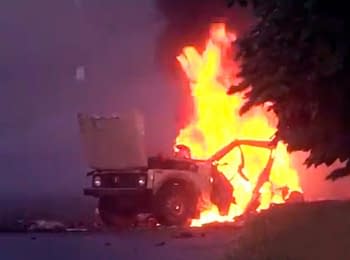 Краматорск: Обезвреживание заминированного террористами автомобиля (05.07.2014)