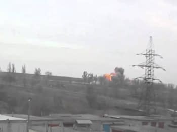 An explosion at a block-post in Mariupol, 02.11.2014