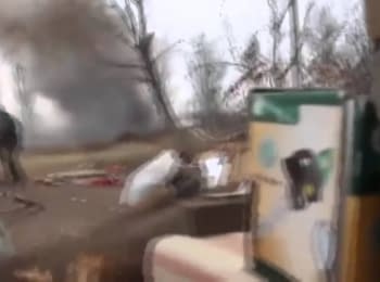 Terrorists continue to take videos of their war crimes. Attack on the Ukrainian APC near the village Pisky