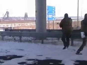 Shootout between Ukrainian soldiers and DPR militants near Donetsk, 13.12.2014