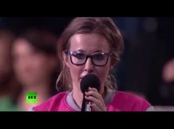 Question from Ksenia Sobchak to Putin about the lies of Russian media and Kadyrov lawlessness