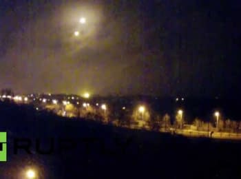 Три огня в небе над Донецким аэропортом, 19.12.2014