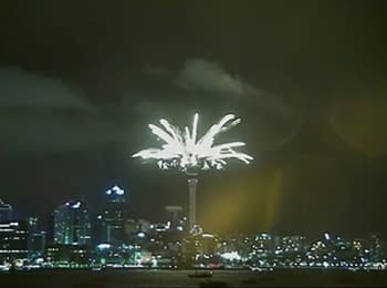 New Year fireworks in New Zealand 2015