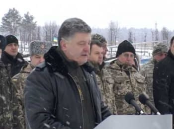At the Yavoriv proving ground Poroshenko handed over hundreds of military vehicles to the ATO zone