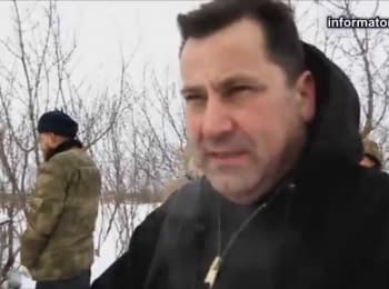 Frontline in Debaltseve. Military Chaplain