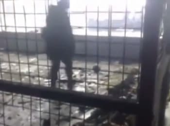 "Cyborgs" playing football in Donetsk airport, 16.01.2015