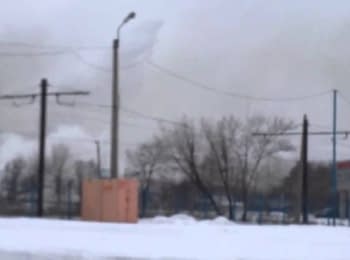 Террористы обстреливают с "Града" позиции украинской армии в Донецке, 18.01.2015