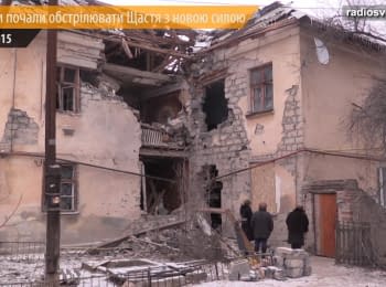 Consequences of the tank attacks on residential houses in city Shchastya