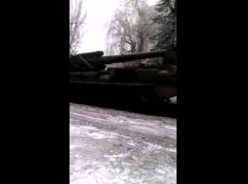 2S7 "Pion" of terrorists in Makeevka, 29.01.15