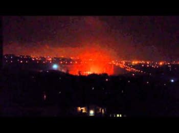 Донецк, горит завод Донецкгормаш, 01.02.15