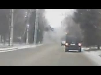 Kramatorsk, moment of impact - footage from dashcam, 10.02.15