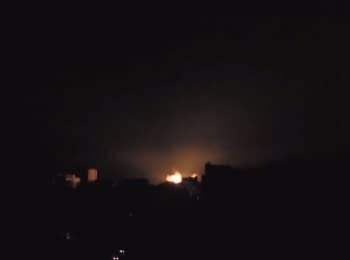Сильные взрывы в Луганске, 12.02.2015