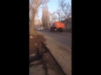 Российский гуманитарный конвой в Макеевке, 15.02.2015