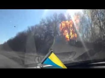 Shell hit the pipeline. Debaltseve road, Svitlodarsk