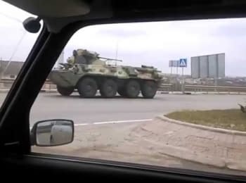 Белгород. Колонна военной техники движется в сторону Украины, 14.03.15