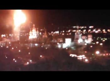 Novodevichy Convent burning in Moscow