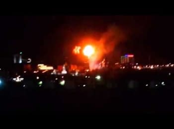 The fire at the bell tower of the Novodevichy Convent