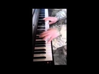 Right Sector and piano, Pisky village
