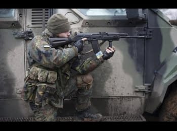 Ukrainian militaries in a combat actions in Shyrokyne and Pisky, March 2015