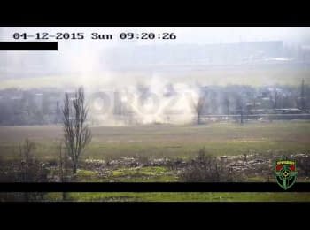 Terrorists shell the residential houses with tank, 12.04.2015