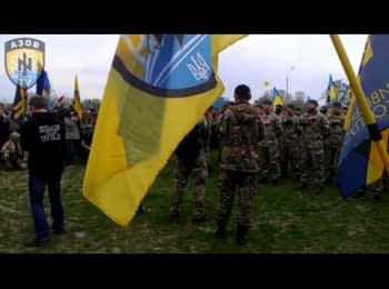 Chyhyryn. Solemn sending of regiment "Azov" soldiers to the east