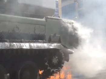 В Чите во время парада Победы загорелся "Бук"