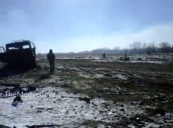 Tank of "DPR" struck a mine (18+, obscene language)