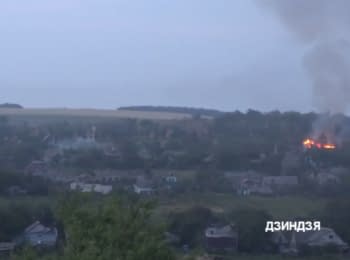 The DPR' terrorists continuing to fire at Shyrokyne