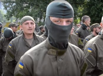 Competitions of recruits at the training base of "Azov" regiment, 14.08.2015