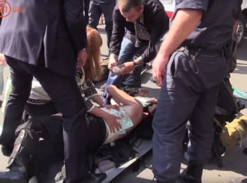 The consequences of the grenade explosion near the Verkhovna Rada (18+)