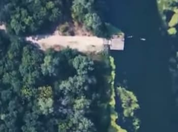Illegal ferry in Luhansk region (footage from a drone)