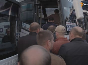 Miners from "Krasnolymans'ka" going to Kyiv