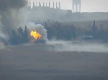 Rebels destroy tanks and armored vehicles of government troops of Assad in Syria, 07.10.2015