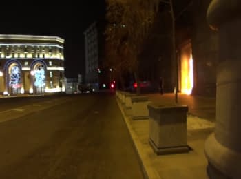 Artist Peter Pavlensky set fire to the entrance to the FSB building in Lubyanka