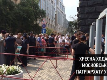 Religious procession of the Ukrainian Orthodox Church (Moscow Patriarchate) in Kyiv