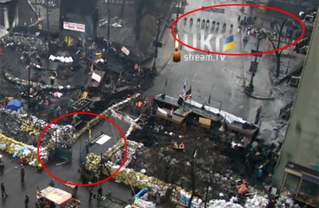 Міліція знову виставила свій кордон на Грушевського, Майдан закрив ворота